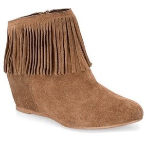 New comfortiva riverton suede fringe boot desert tan size 8 NWOT